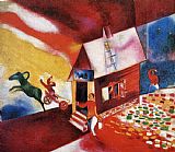Burning House by Marc Chagall